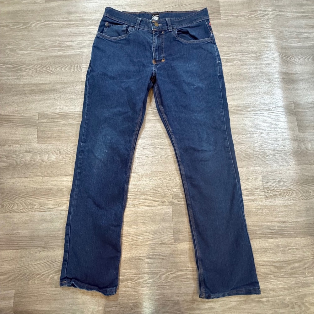Origin USA Mens Dark Wash Straight Leg Jeans Denim Blue Size 34x30